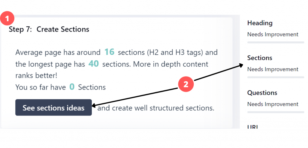 create sections