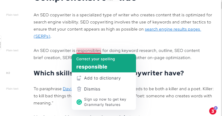 grammarly grammar checker tool for copywriters