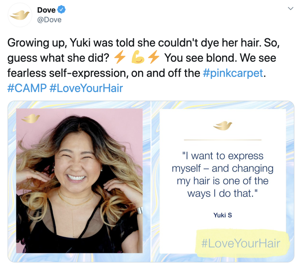 Tweet from Dove