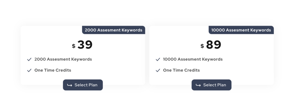 Assessment Keywords Plans