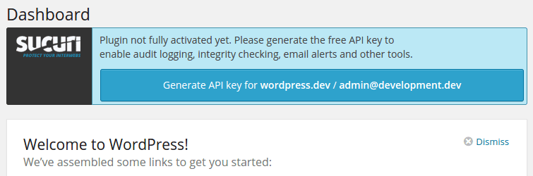 Screenshot of a WordPress plugin confirmation message