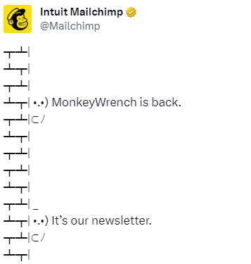 Tweet from Intuit Mailchip
