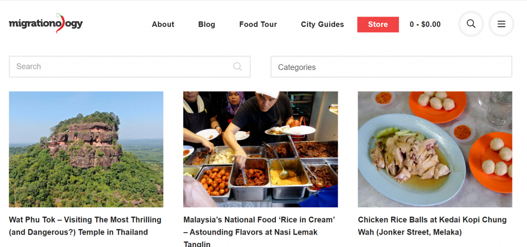 Migrationology is a typical example of a food travel blog