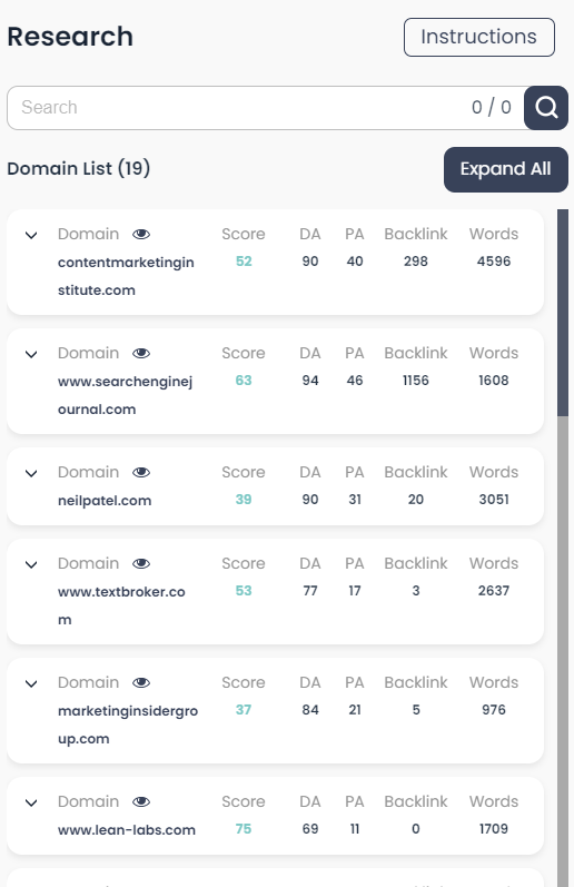 domain analysis by outranking.io