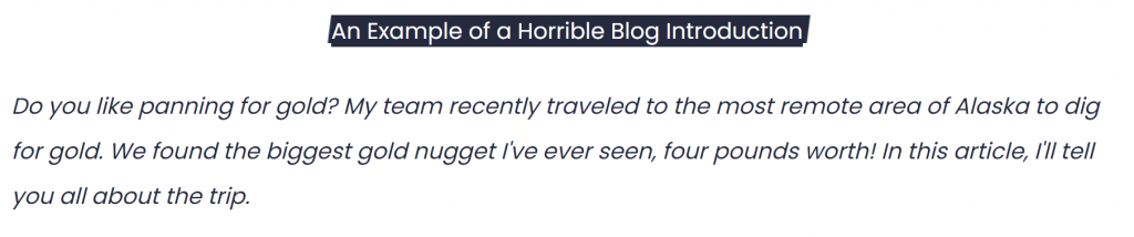 an example of a horrible blog introduction