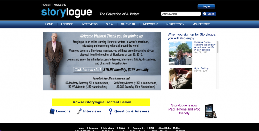 Storylogue online writing classes