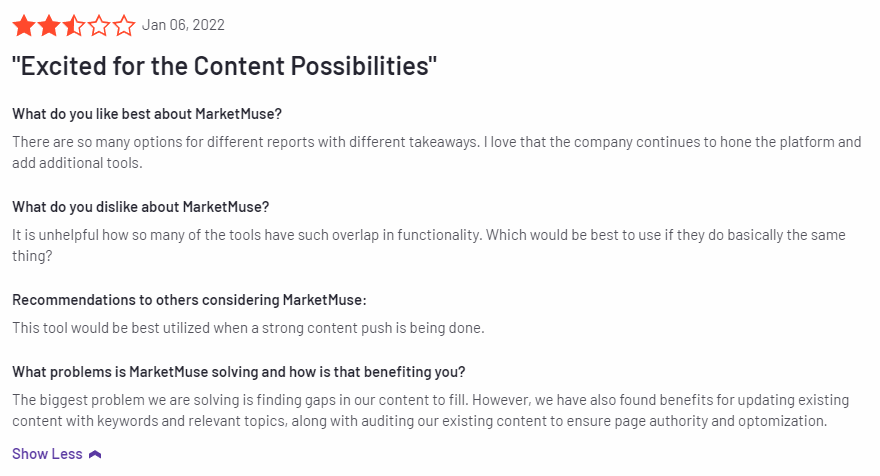 MarketMuse Review screenshot.
