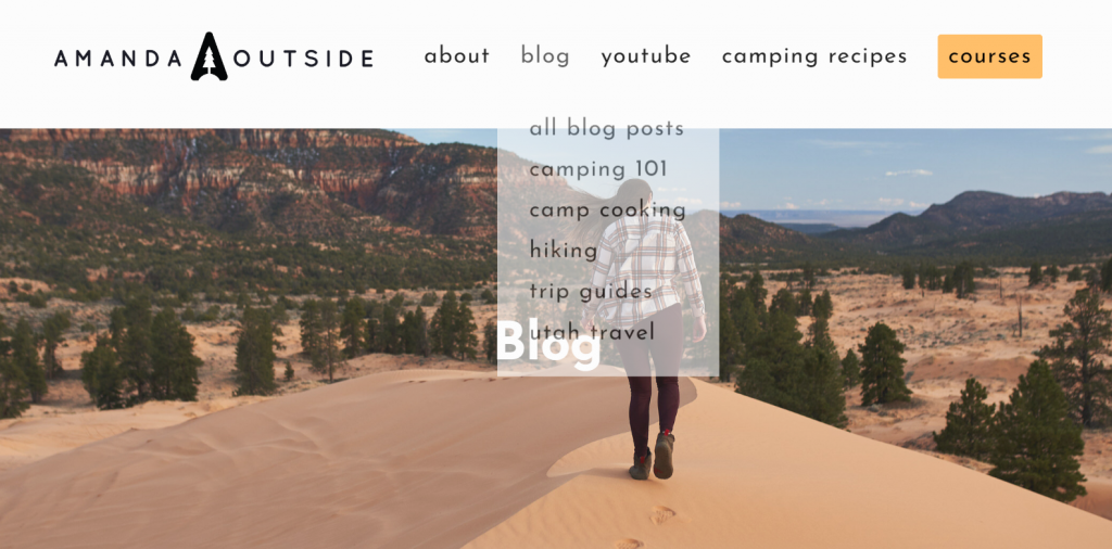 Amanda Outside is another typical example of a camping travel blog