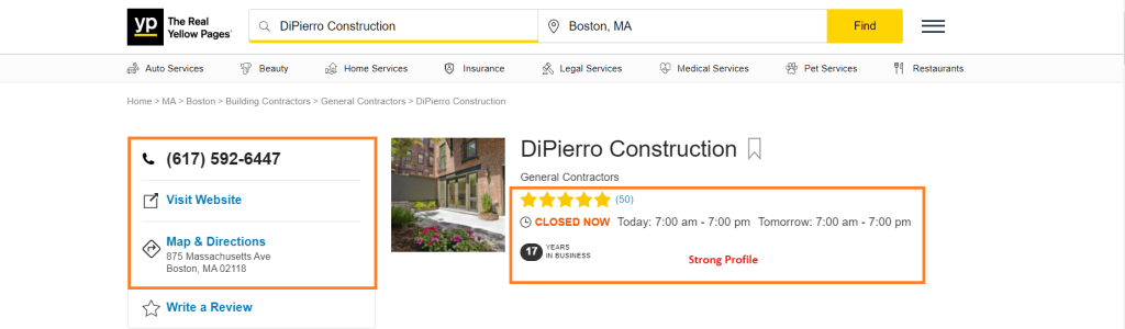 Getting citations on websites like The Real Yellow Pages can improve your SEO