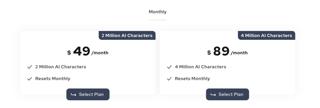 AI Characters Plans