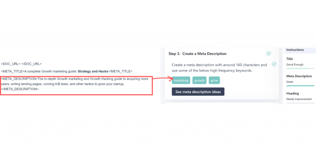 keyword optimizing meta description