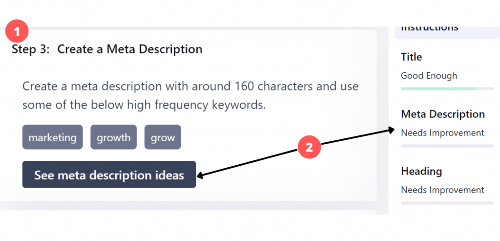 find ideas for meta description