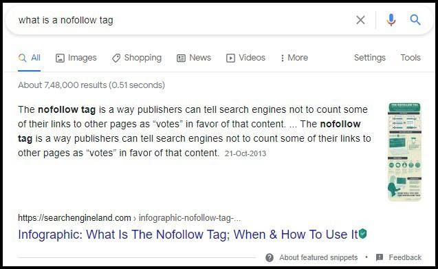 answer featured snippet