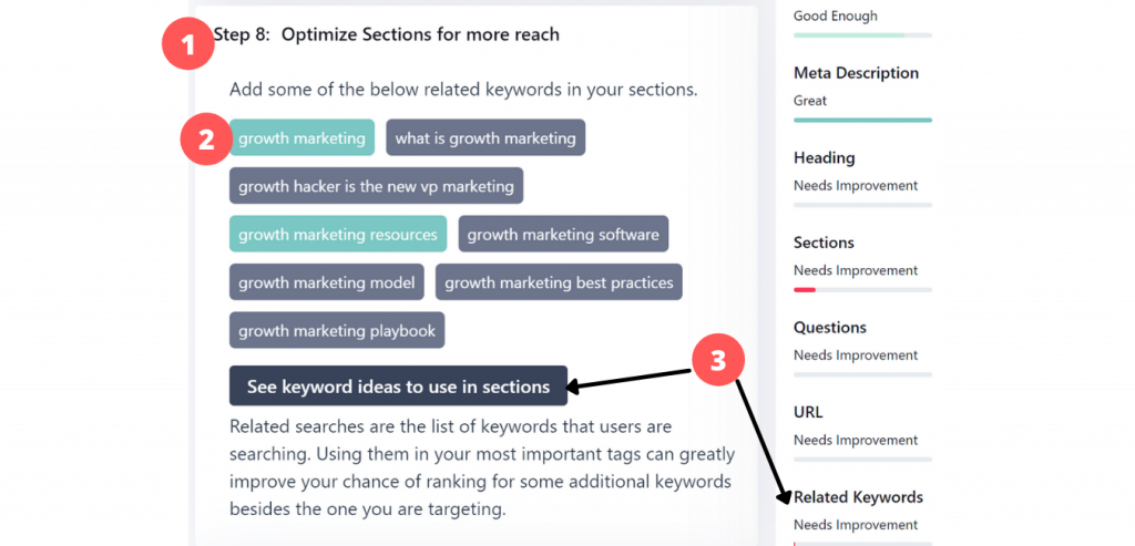 optimize sections for more reach